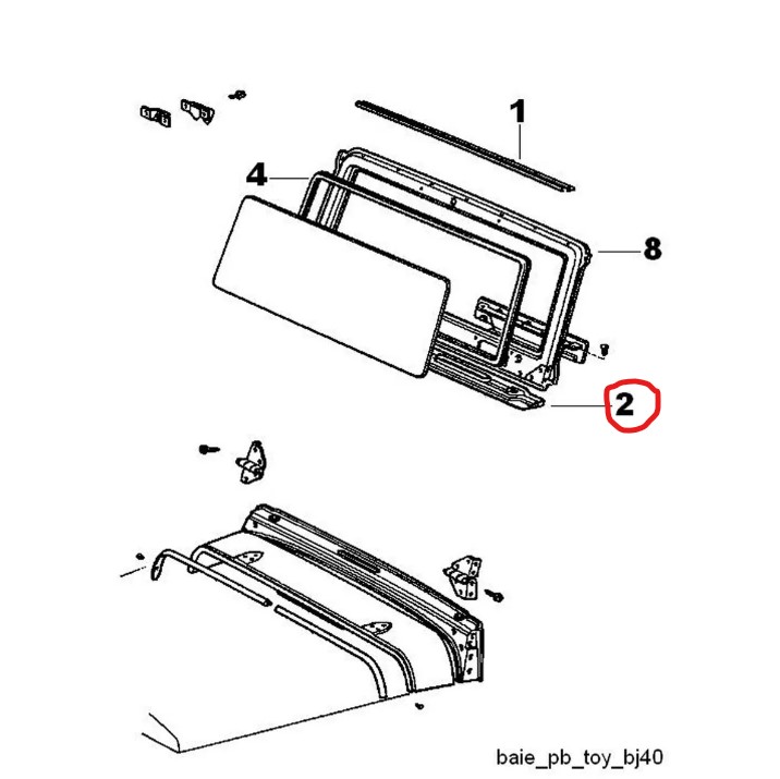 Tuulilasin kehyksen tiiviste, Landcruiser Series 40 1
