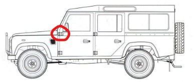 Etuoven yläsarana, Vasen etu Defender 1