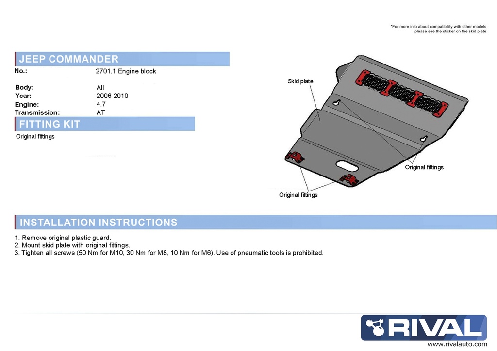 Rival Skidplate Engine Alu 4mm WK / WH / XK XH 1