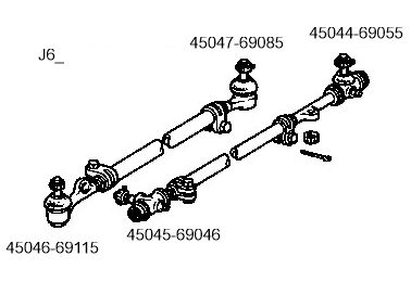 Raidetangon pää oikea Toyota Land Cruiser 1