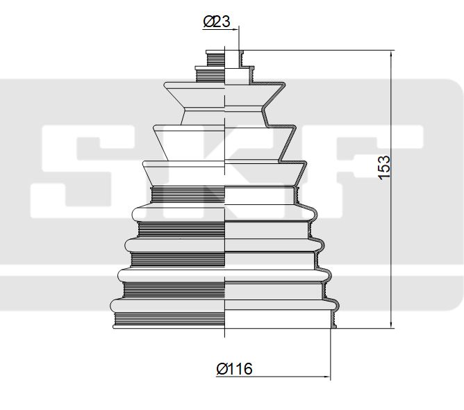 Vetoakselin suojakumi, 116mm 1