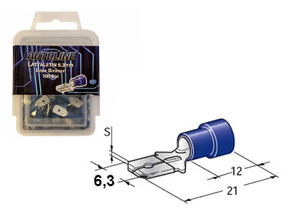 6.3mm male, Blå, skyddöd 10pcs