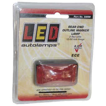 Led-äärivalo punainen 12/24V 58x35x19