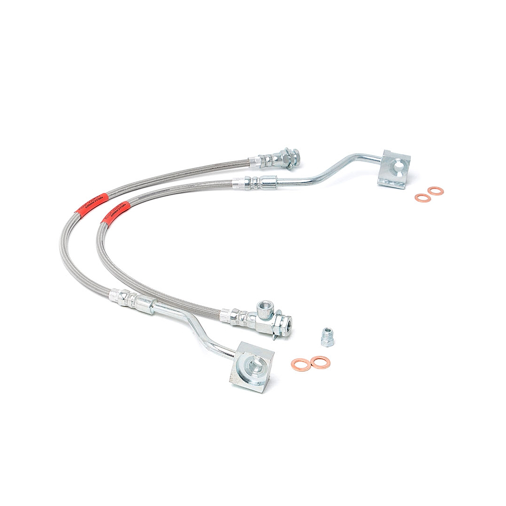 Fram bromslang  set stainless +4" ext.