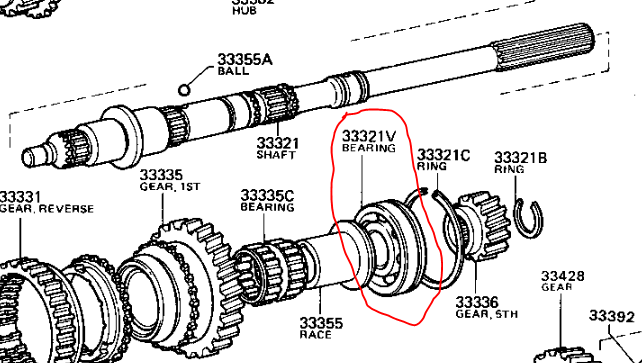BEARING (FOR OUTPUT SHAFT CENTER)