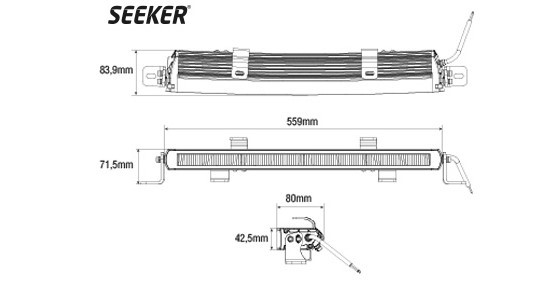 Led Curved Lightbar 559mm